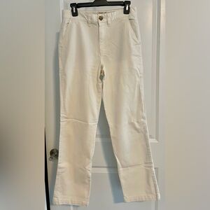 NWOT Faherty organic cotton pants in eggshell, size 27.
